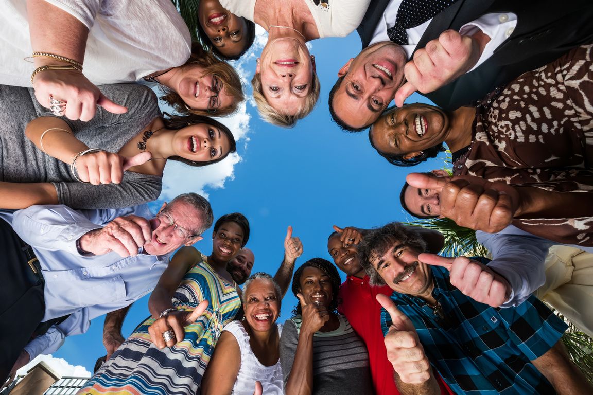 Group of Diverse Happy People thumbs up